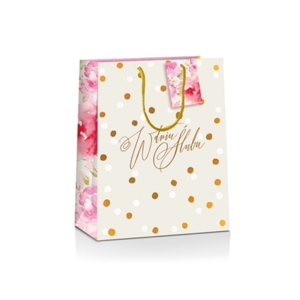 TOREBKA PREZENTOWA W DNIU ŚLUBU GROSZKI 33x45cm