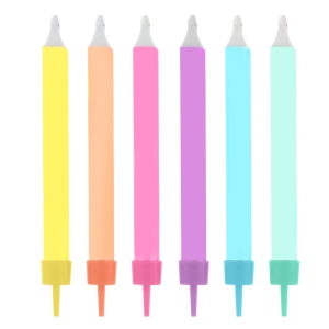 ŚWIECZKI URODZINOWE NEON KOLOROWE 8cm 12szt