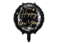 BALON HAPPY NEW YEAR CZARNY 18'' 45cm