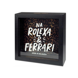 SKARBONKA NA ROLEXA I FERRARI CZARNA 15x15cm