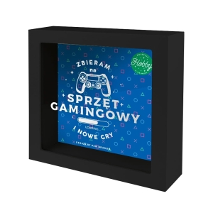 SKARBONKA NA SPRZĘT GAMINGOWY CZARNA 18x18cm