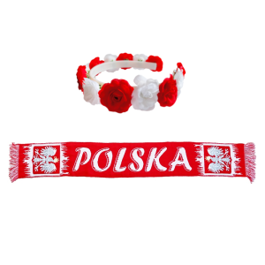 ZESTAW KIBICA BIAŁO-CZERWONY 2el