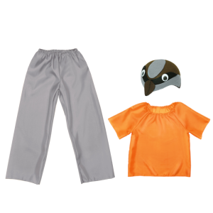 ZESTAW ZIĘBA POMARAŃCZOWO-SZARY 134-140 3el