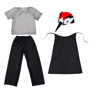 ZESTAW ŻURAW SZARO-CZARNY 116-128 4el