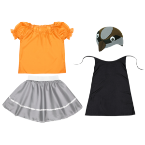 ZESTAW ZIĘBA POMARAŃCZOWO-SZARY 116-128 4el