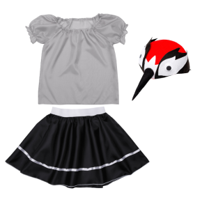 ZESTAW ŻURAW SZARO-CZARNY 116-128 3el