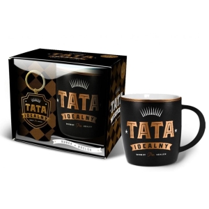 KUBEK Z BRELOKIEM TATA IDEALNY CZARNY 330ml