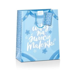 TOREBKA PREZENTOWA WITAJ NA ŚWIECIE MALEŃKI BŁĘKITNA 23x18cm