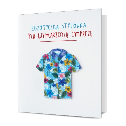 KARTKA UNIWERSALNA KOSZULA EGOZTYCZNA STYLÓWKA BIAŁA 16x13cm