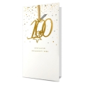 KARTKA URODZINOWA 100 LAT GRATULACJE BEŻOWA 23x12cm