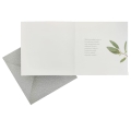 KARTKA EMERYTURA LIŚCIE BIAŁO-ZIELONA 20x20cm