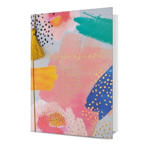 KARTKA PRZEPROSINY FRĘDZELEK KOLOROWA 19x13cm