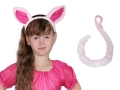 ZESTAW ŚWINKA RÓŻOWY PELERYNA 90cm 3el