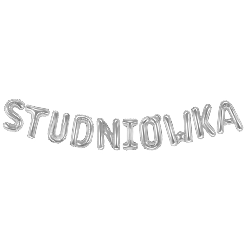 BALONY NAPIS STUDNIÓWKA SREBRNE 14'' 35cm