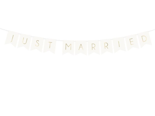 BANER JUST MARRIED BIAŁY 155cm