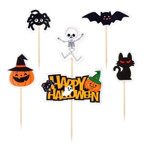 KARTECZKI NA PIKU TOPPERY HAPPY HALLOWEEN MIX 6szt