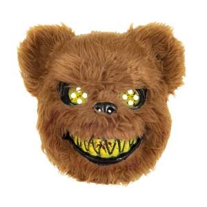 MASKA STRASZNY NIEDŹWIEDŹ FUTRO BRĄZOWA