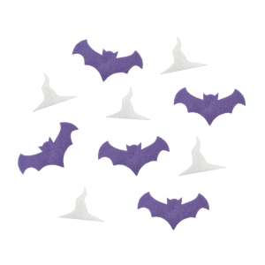 KONFETTI NIETOPERZE KAPELUSZE FILCOWE FIOLETOWO-BIAŁE 10szt