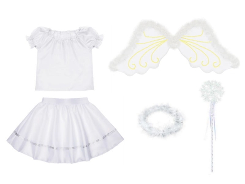 ZESTAW ANIOŁEK BIAŁY 116-128 5el