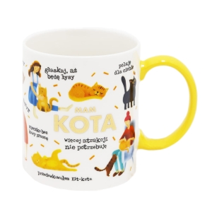 KUBEK MAM KOTA WIĘCEJ ATRAKCJI NIE POTRZEBUJĘ BIAŁY 330ml