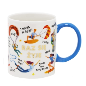 KUBEK RAZ SIĘ ŻYJE BIAŁY 330ml