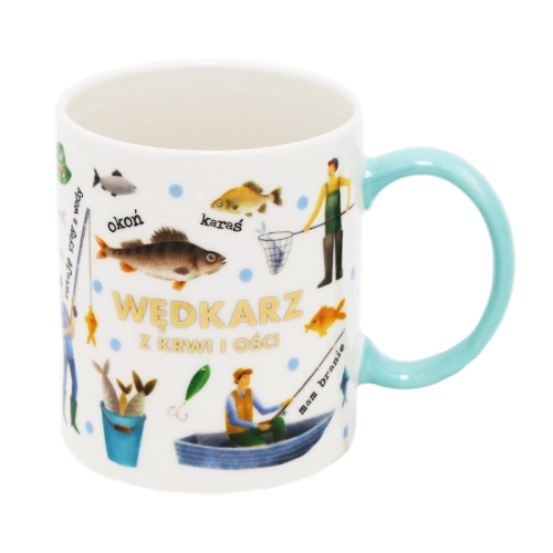 KUBEK WĘDKARZ Z KRWI I OŚCI BIAŁY 330ml