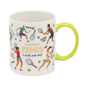 KUBEK KOCHAM TENIS I KORT JEST MÓJ BIAŁY 330ml