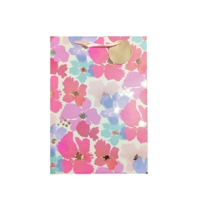 TOREBKA PREZENTOWA KWIATY KOLOROWA 24x18cm