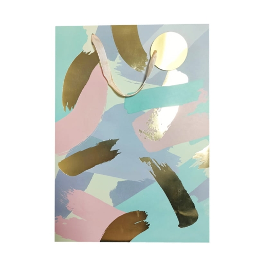 TOREBKA PREZENTOWA PASKI PASTELOWA 42x30cm