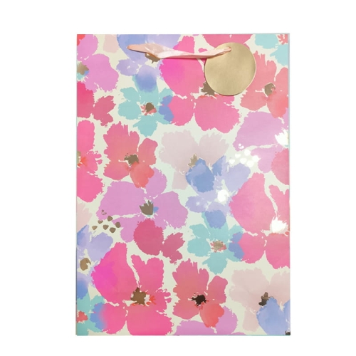 TOREBKA PREZENTOWA KWIATY KOLOROWA 32x26cm