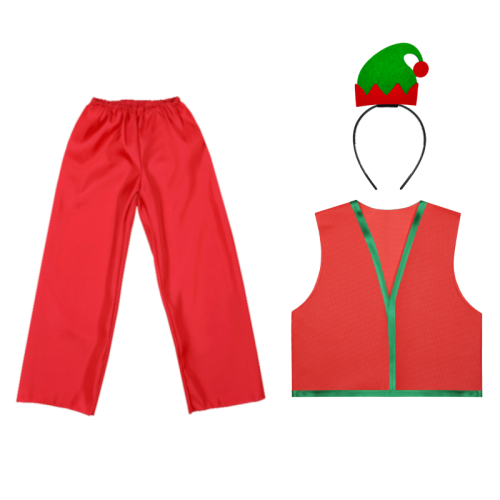 ZESTAW ELF CZERWONY 116-128 4el