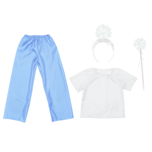 ZESTAW ZIMA BIAŁO-BŁĘKITNY 134-140 4el