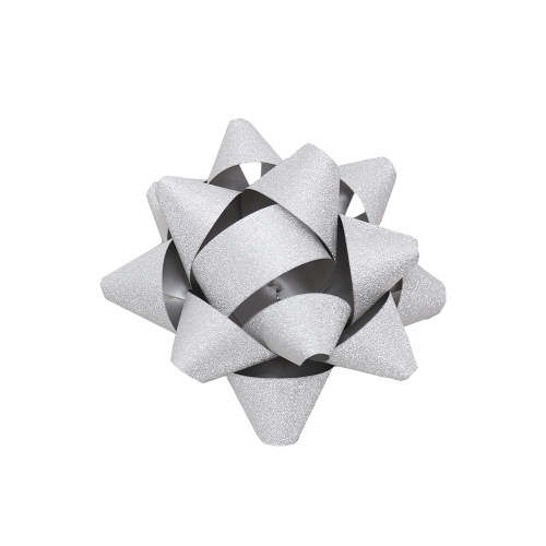 GWIAZDKA PREZENTOWA BROKATOWA SREBRNA 13cm 1szt