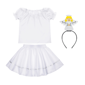 ZESTAW ANIOŁEK BIAŁY 116-128 4el