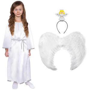 ZESTAW ANIOŁEK BIAŁY 116-128 4el