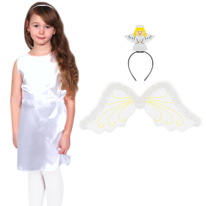 ZESTAW ANIOŁEK BIAŁY 116-128 4el