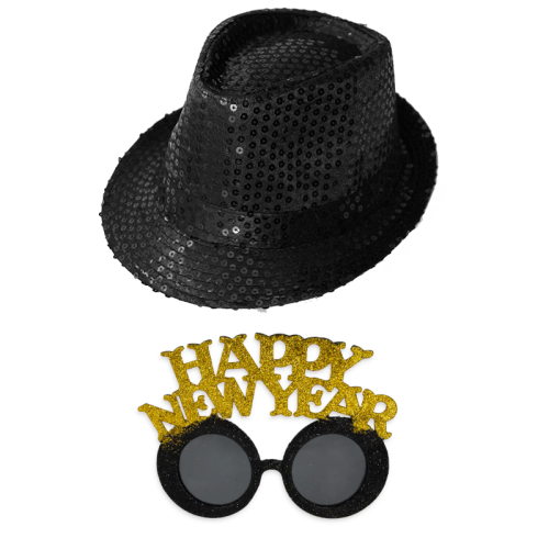 ZESTAW SYLWESTROWY CZARNY 2el