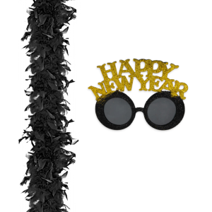 ZESTAW SYLWESTROWY CZARNY 2el