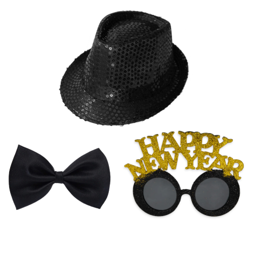 ZESTAW SYLWESTROWY CZARNY 3el