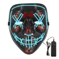 MASKA CZASZKA ŚWIECĄCA CZARNO-BŁĘKITNY