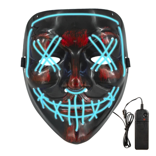 MASKA CZASZKA ŚWIECĄCA CZARNO-BŁĘKITNY