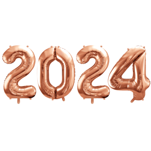 BALONY 2024 RÓŻOWE ZŁOTO 34'' 86cm 4el