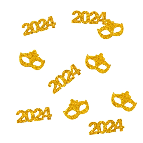 KONFETTI SYLWESTER 2024 PIANKA BROKAT ZŁOTE 10szt