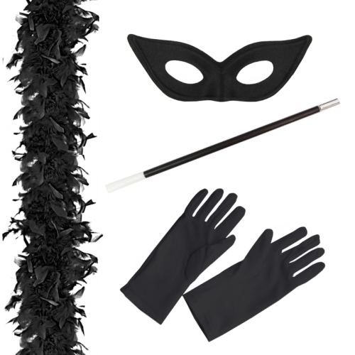 ZESTAW RETRO CZARNY 4el