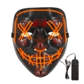 MASKA CZASZKA ŚWIECĄCA CZARNO-NEON POMARAŃCZOWA