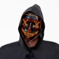 MASKA CZASZKA ŚWIECĄCA CZARNO-NEON POMARAŃCZOWA