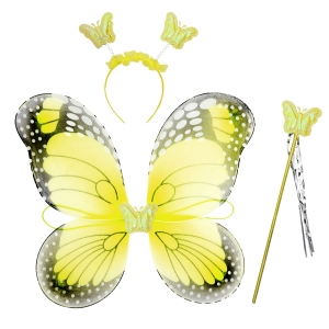 ZESTAW MOTYLEK CZARNO-ŻÓŁTY 3el