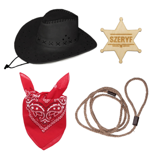 ZESTAW KOWBOJ CZARNY 4el