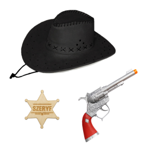 ZESTAW KOWBOJ CZARNY 3el