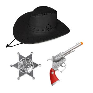 ZESTAW KOWBOJ CZARNY 3el